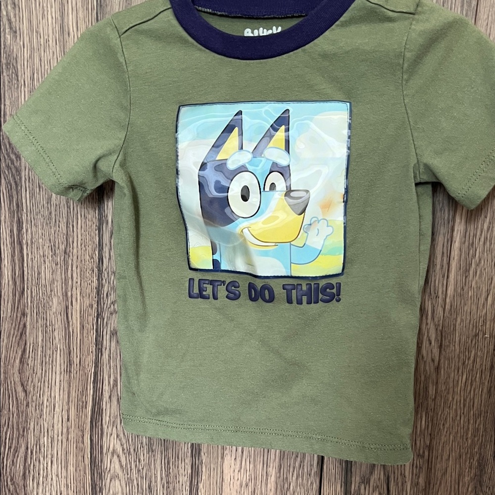 Green Kids Tee with Cartoon Graphic